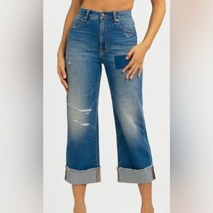 Jessica Simpson Blue Distressed Wide Leg Jeans